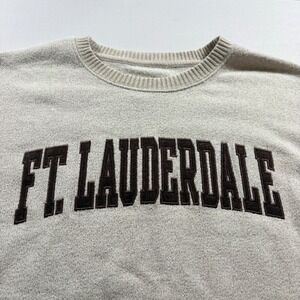 New York Popular Ft Lauderdale Sweatshirt Mens 2XL Oat Brown Fleece Pullover New